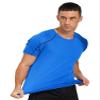 Hansber Men's Quick Dry Short Sleeve Shirt Sun Protection Rash Guard Swim Tee Athletic Running Fishing Shirts Lake,Blue Large view 3