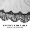 Acenail Black Veil Short Lace Womens Wedding Veil Fingertip Length Bride Veils Costume Veils for Halloween Cosplay Bachelorette Party view 3