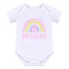 Baby Girls Rainbow 2nd Birthday Outfit - Romper Tutu Skirt with Diaper Cover Tulle Bloomers and Crown Headband 3PCS Infant Cake Smash Outfit for Photo Prop view 2