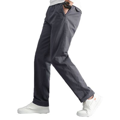 AIFARLD Mens Cargo Pants Elastic Waist Pants Sport Jogger Long Trousers for Hiking Fishing Running Workout Grey