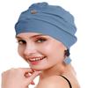 osvyo Cotton Chemo Turbans for Women Cancer Hairloss hat - Cotton Lightweight Headwear Sealed Packaging Cerulean Blue view 3