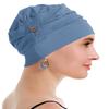 osvyo Cotton Chemo Turbans for Women Cancer Hairloss hat - Cotton Lightweight Headwear Sealed Packaging Cerulean Blue view 4