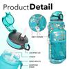 32 oz Water Bottles with Straw & Strap, Motivational Water Bottles with Times to Drink, BPA Free Reusable Sports Water Bottle with Sleeve Carrier for Hiking, Travel, Running or Fitness (Mars Green) view 4