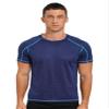 Hansber Men's Quick Dry Short Sleeve Shirt Sun Protection Rash Guard Swim Tee Athletic Running Fishing Shirts DarkBlue Large view 1