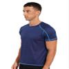Hansber Men's Quick Dry Short Sleeve Shirt Sun Protection Rash Guard Swim Tee Athletic Running Fishing Shirts DarkBlue Large view 4