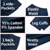 AIFARLD Mens Cargo Pants Elastic Waist Pants Sport Jogger Long Trousers for Hiking Fishing Running Workout Navy view 4
