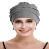 osvyo Cotton Chemo Turbans for Women Cancer Hairloss hat - Cotton Lightweight Headwear Sealed Packaging Dark Grey view 1
