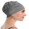 osvyo Cotton Chemo Turbans for Women Cancer Hairloss hat - Cotton Lightweight Headwear Sealed Packaging Dark Grey view 4