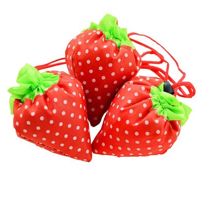 Cartoon Strawberry Shaped Shopping Bag, Reusable Grocery Tote Bags, Foldable Bags with Drawstring for Shopping, Daily Use, Indoor, Outdoor, Multi-color, 51*37*1cm (1020990OFXVQF0)