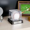 Baseball Display Case, Baseball Holder Case with Engraving Remember Your Special Baseball, UV Protected Acrylic Baseball Storage Box, Black Stand view 2