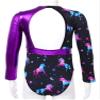 HULIJA Gymnastics Leotards for Toddler Girls Long Sleeve Cartoon Horses Athletic Dancewear Purple 10 Years view 4