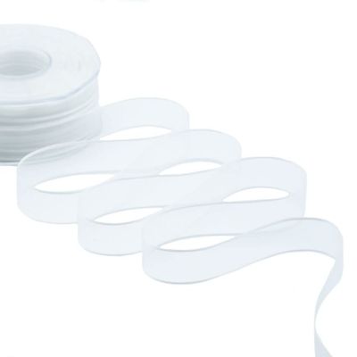 Furlanis - Satin Edge Veil, Decorative Ribbon for Packaging, Wedding Favors, Italian Fabric - Natural White, 15 mm x 50 m
