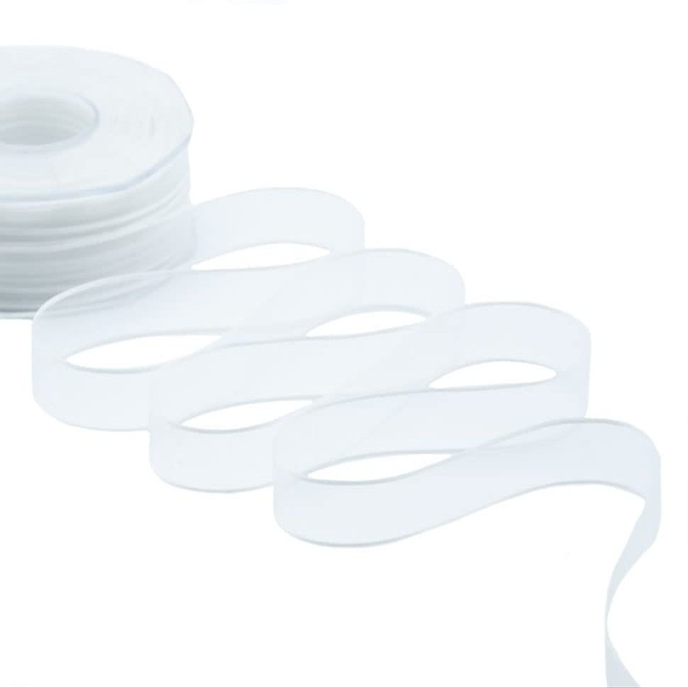 Furlanis - Satin Edge Veil, Decorative Ribbon for Packaging, Wedding Favors, Italian Fabric - Natural White, 15 mm x 50 m