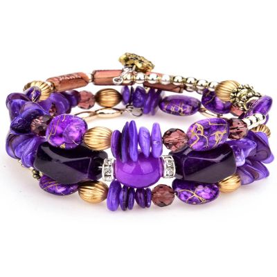 Long tiantian Purple Bracelet Crystal Bracelet Purple Accessories Outfits for Women Boho Bracelets Stack Purple Gifts for Women