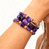 Long tiantian Purple Bracelet Crystal Bracelet Purple Accessories Outfits for Women Boho Bracelets Stack Purple Gifts for Women view 4
