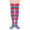 Zando Women's Crazy Long Socks, Anime Retro Knee High, Over Knee Thigh High, Novelty Tube, Extra Long Striped, Programming, Navy Red, One Size view 1