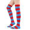 Zando Women's Crazy Long Socks, Anime Retro Knee High, Over Knee Thigh High, Novelty Tube, Extra Long Striped, Programming, Navy Red, One Size view 3