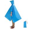 MOPHOEXII Rain Poncho with Adjustable Hood, Waterproof Lightweight Unisex Multifunctional Raincoat for Hiking Festivals Camping Emergency(Light Blue) view 1