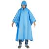 MOPHOEXII Rain Poncho with Adjustable Hood, Waterproof Lightweight Unisex Multifunctional Raincoat for Hiking Festivals Camping Emergency(Light Blue) view 3