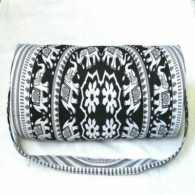 Indian Hand Print Yoga Bag Mat Carrier With Shoulder Strap