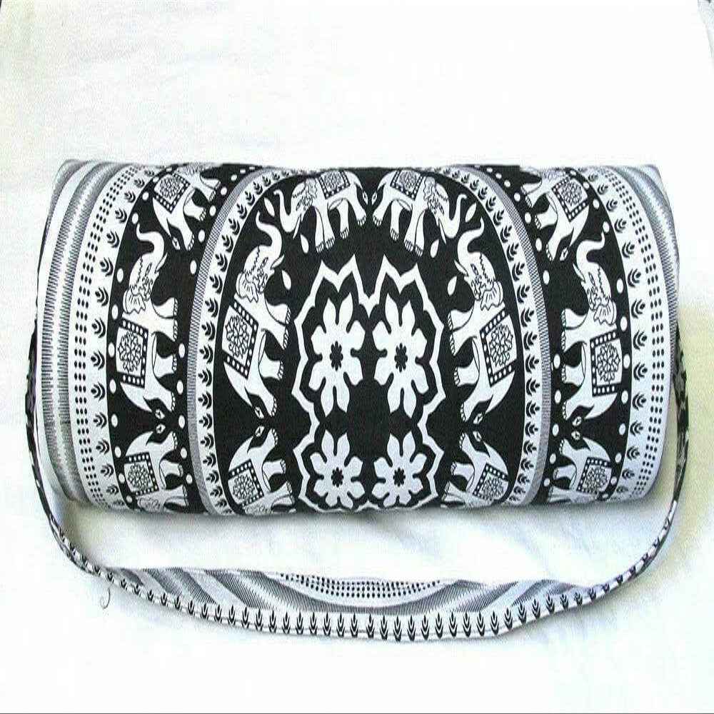 Indian Hand Print Yoga Bag Mat Carrier With Shoulder Strap