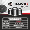 Hawki Airgun Pellets -.25/6.35mm Caliber (33.95 gr/2.20 g) 150 ct Hi8013EX Domed view 3