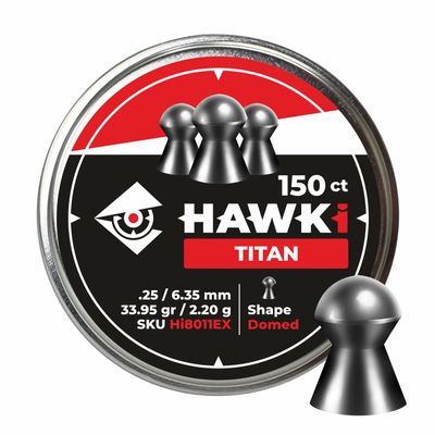 Hawki Airgun Pellets -.25/6.35mm Caliber (33.95 gr/2.20 g) 150 ct Hi8011EX Round