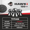 Hawki Airgun Pellets -.25/6.35mm Caliber (33.95 gr/2.20 g) 150 ct Hi8011EX Round view 3