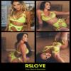 RSLOVE Women Sexy Lingerie Sets with Garter Belt 3 Piece Lace Teddy Babydoll Bodysuit Neon Yellow XL view 3