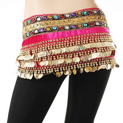 Belly Dance Hip Scarf for Women Coins Belly Dance Costume Skirt Wrap Belt Sequin Style Music Festival Clothing,A6
