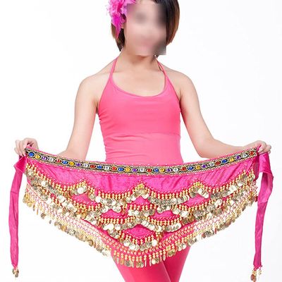 Belly Dance Hip Scarf for Women Coins Belly Dance Costume Skirt Wrap Belt Sequin Style Music Festival Clothing,A16
