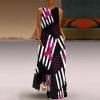 BAIKUTOUAN Awareness Ribbon Breast Cancer Women's Long Dress Casual Sleeveless Maxi Dress Swing Dresses with Pockets M view 3