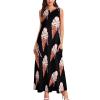 BAIKUTOUAN Melting Ice Cream Balls Women's Long Dress Casual Sleeveless Maxi Dress Swing Dresses with Pockets XL view 3