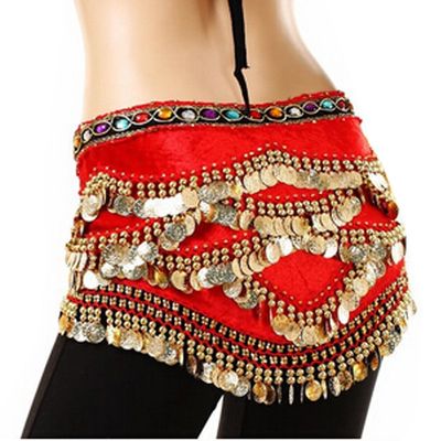 Belly Dance Hip Scarf for Women Coins Belly Dance Costume Skirt Wrap Belt Sequin Style Music Festival Clothing,A10
