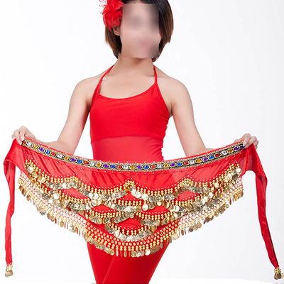 Belly Dance Hip Scarf for Women Coins Belly Dance Costume Skirt Wrap Belt Sequin Style Music Festival Clothing,A15