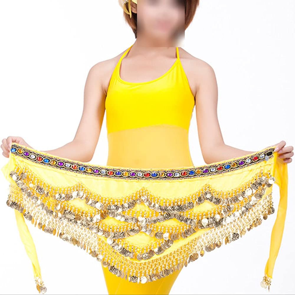 Belly Dance Hip Scarf for Women Coins Belly Dance Costume Skirt Wrap Belt Sequin Style Music Festival Clothing,A20
