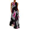 BAIKUTOUAN Awareness Ribbon Breast Cancer Women's Long Dress Casual Sleeveless Maxi Dress Swing Dresses with Pockets 4XL view 1