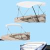 SavvyCraft 4 Bow Bimini Top Replacement Cover 10 Feet Long, Durable Marine Grade Canvas Sun Shade Boat Canopy, Easy Install Zipper Sleeves, 4 Bow 120 inches Long, 85-90 inches Wide, White Color view 1