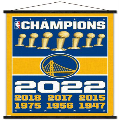 Trends International NBA Golden State Warriors - Champions 22 Wall Poster, 22.375" x 34", Premium Print and Black Hanger Bundle