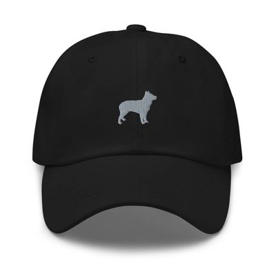 Australian Stumpy Tail Cattle Dog hat, Embroidered Unisex Baseball hat, Stumpy Tailed Heeler hat, Dog mom dad hat. Black
