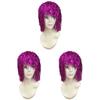 BESTOYARD Party Wigs Tinsel 3pcs Cosplay Wig Party Wig Wigs Tinsel Headgear Purple Make up Purple Tinsel Wig view 1