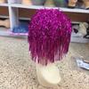 BESTOYARD Party Wigs Tinsel 3pcs Cosplay Wig Party Wig Wigs Tinsel Headgear Purple Make up Purple Tinsel Wig view 3