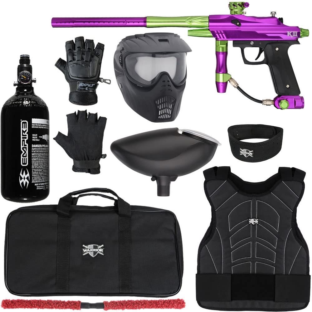 Action Village Azodin KDIII Level 1 Protector Paintball Gun Package Kit (Large/X-Large, Polished Purple/Polished Green)