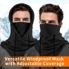 Oldelf Ski Mask Fleece Mask Warm Balaclava Stay Warm and Comfortable Face Mask for Men Women Breathable Sports Mask- Black view 2