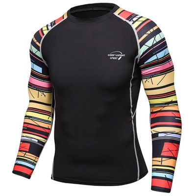 Hedmy Men UV Sun Protection Rashguard Long Sleeve Beach Sports Swimsuit Workout Sweatshirt Sunsuit Type F X-Large