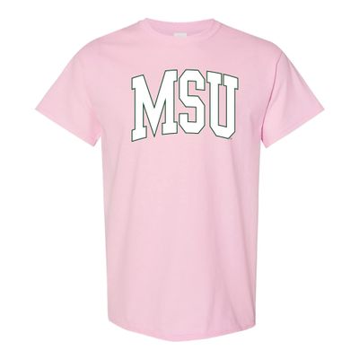 AS1364 - Michigan State Spartans Mega Arch T Shirt - Medium - Light Pink