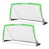RUNBOW 6x4 ft Portable Kids Soccer Goal for Backyard Practice Soccer Net with Carry Bag (6x4 FT, 2 Pack, Green) view 1