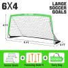 RUNBOW 6x4 ft Portable Kids Soccer Goal for Backyard Practice Soccer Net with Carry Bag (6x4 FT, 2 Pack, Green) view 4