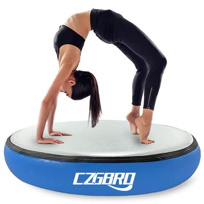 CZGBRO 3.3FT Air Spot Gymnastics Mat, 8" Thick Air Mat Tumble Track Gymnastic Equipment Inflatable Tumbler Backbend Trainer with Electric Pump for Yoga Cheerleading Home & Water Use(Blue)