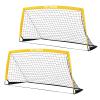 RUNBOW 6x4 ft Portable Kids Soccer Goal for Backyard Practice Soccer Net with Carry Bag (6x4 FT, 2 Pack, Yellow) view 1